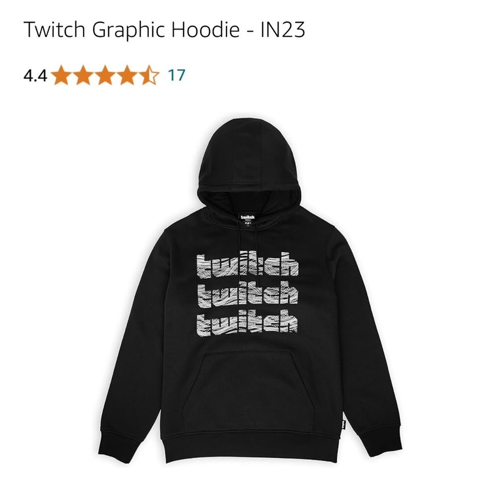 Twitch Glitch Graphic Hoodie Sweatshirt Size Medium Black white NWT Merch